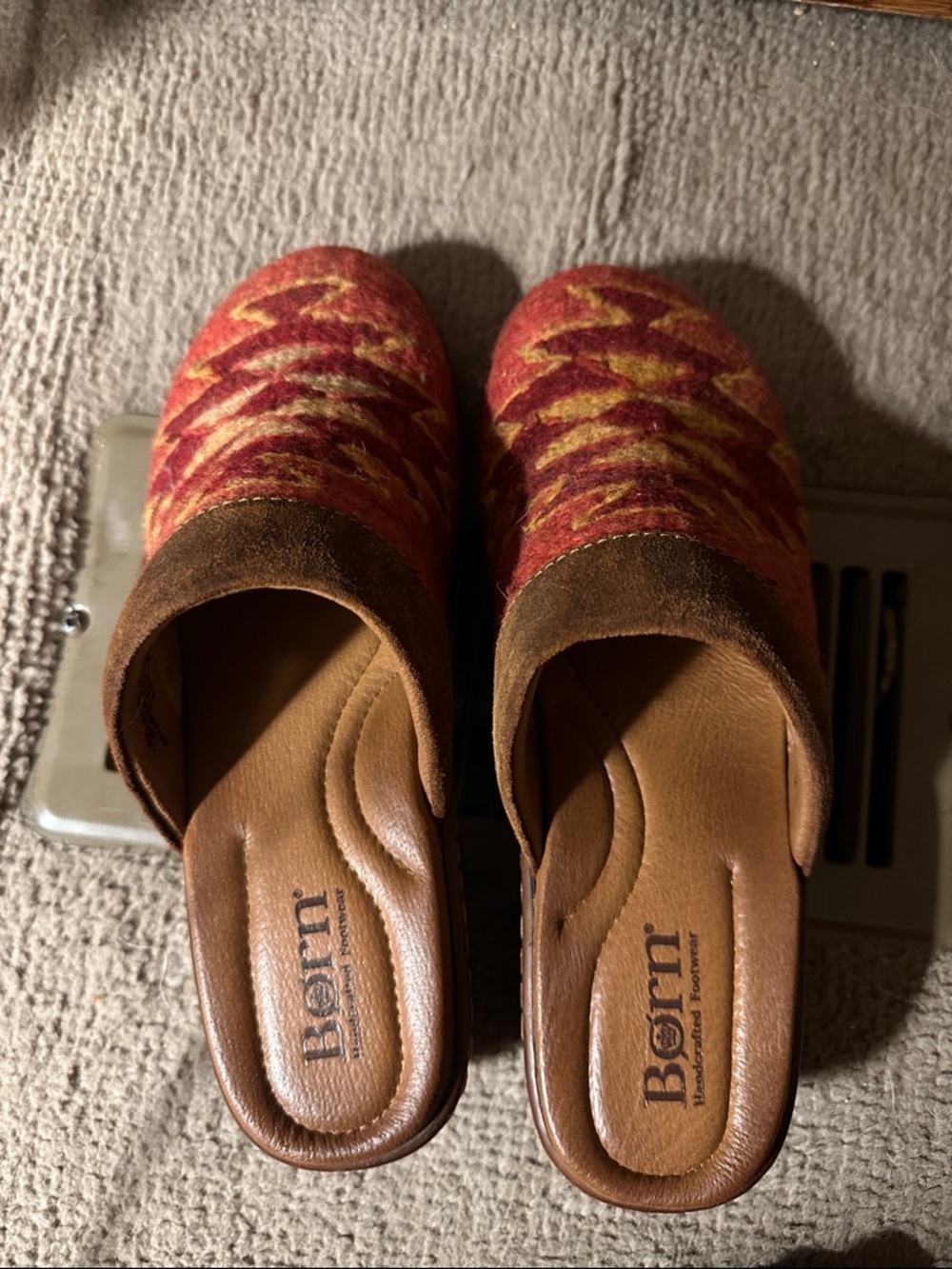 Born Brown Leather Sole Clogs